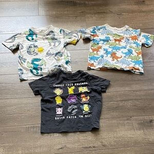 Old Navy And H&M Boys Short Sleeve Tees - Dinosaur and Character Designs